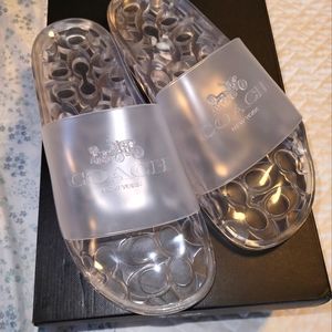 Coach, clear slide sandals